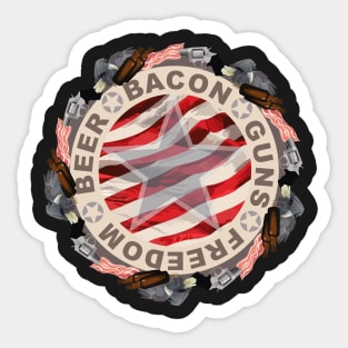 Beer Bacon Guns Freedom Sticker